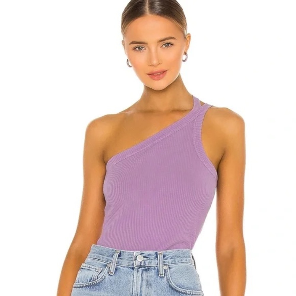 Cotton rib Asymmetrical Tank top